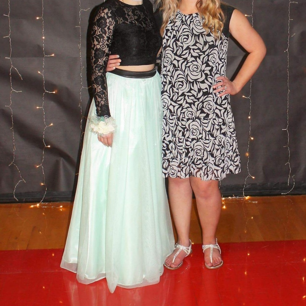 Two piece Blue and Black Prom/Homecoming Dress